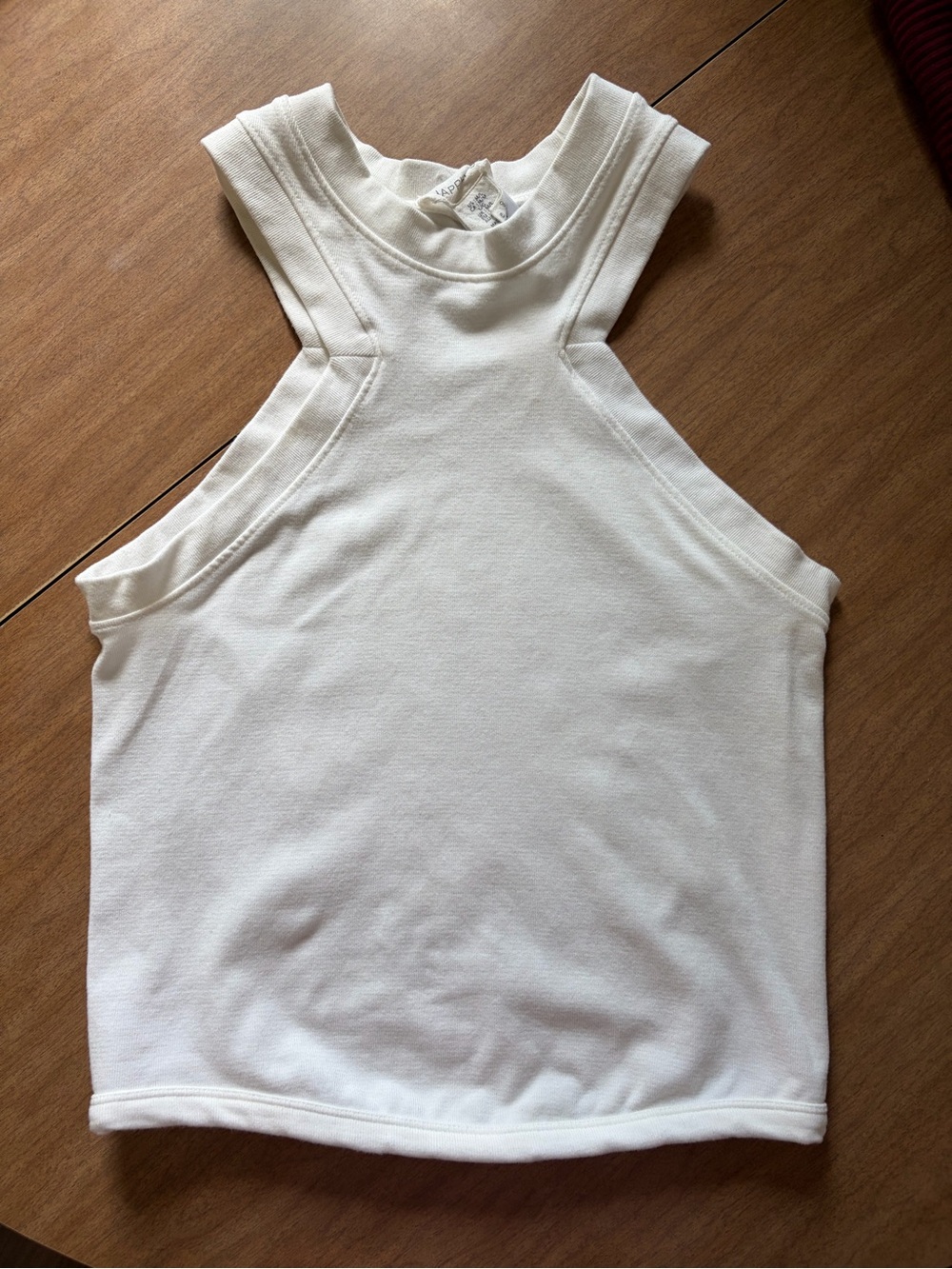 Happily Grey Sleeveless White High-Neck Tank Top